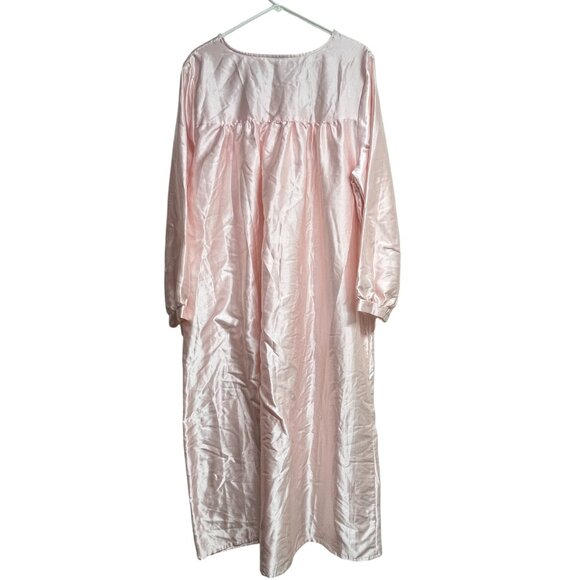 Vintage Brownstone Studio Women's XL Pink Nightgown Embroidered Floral Collar - Picture 6 of 6